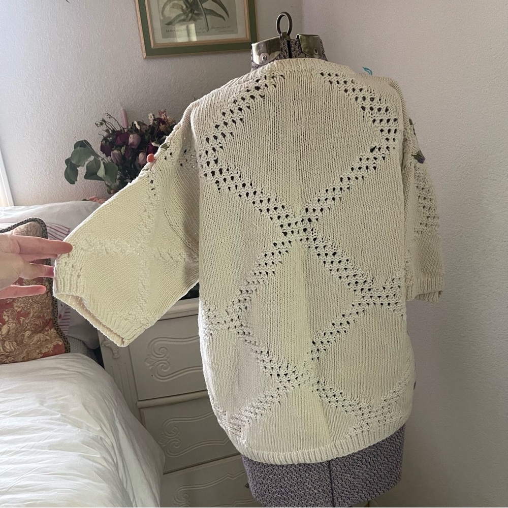 Vintage Knitting Needles Sweater Top View 5